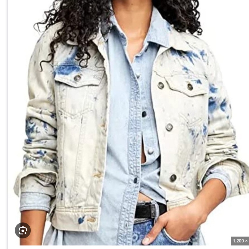 VERONICA BEARD TIE DYE DENIM JACKET MADE IN USA